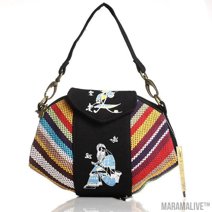 National Style Handbag Fashion Canvas Printing