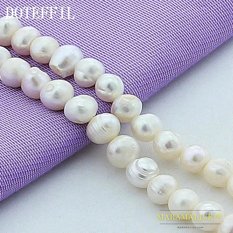 Natural Freshwater Pearl Double Chain 925 Sterling Silver Bracelet For Women Wedding Engagement Party Jewelry