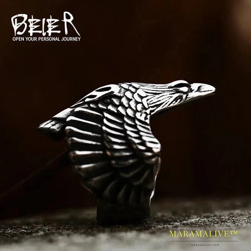 New 316L Stainless Steel High Quality Flying Eagle Birds Men Ring Domineering Men's Ring