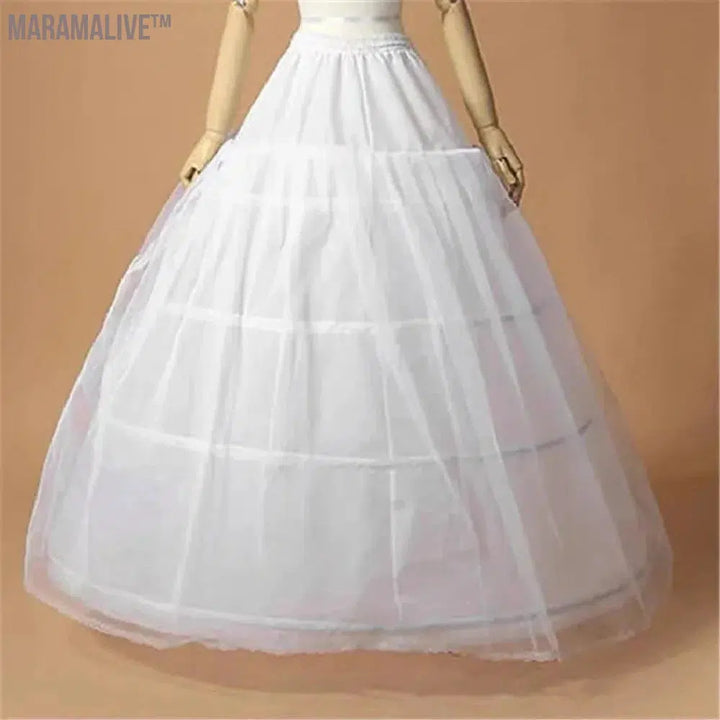 New 6 Hoop Crinoline Black White Long Wedding Petticoat Ball Gown Dress Underskirt Skirt Half Slips Wedding Accessories