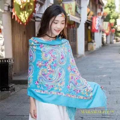 New Arrival Shawl Women Embroider Flower Scarf Pashmina Cashmere Scarf Winter Warm Fine Tassels Scarf Shawl Fashion Shawl Scarve