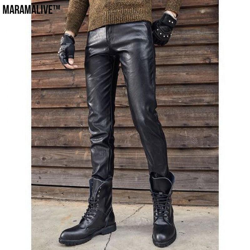 New Arrival Vegan-Friendly Leather Retro Slim Fit Biker Pants