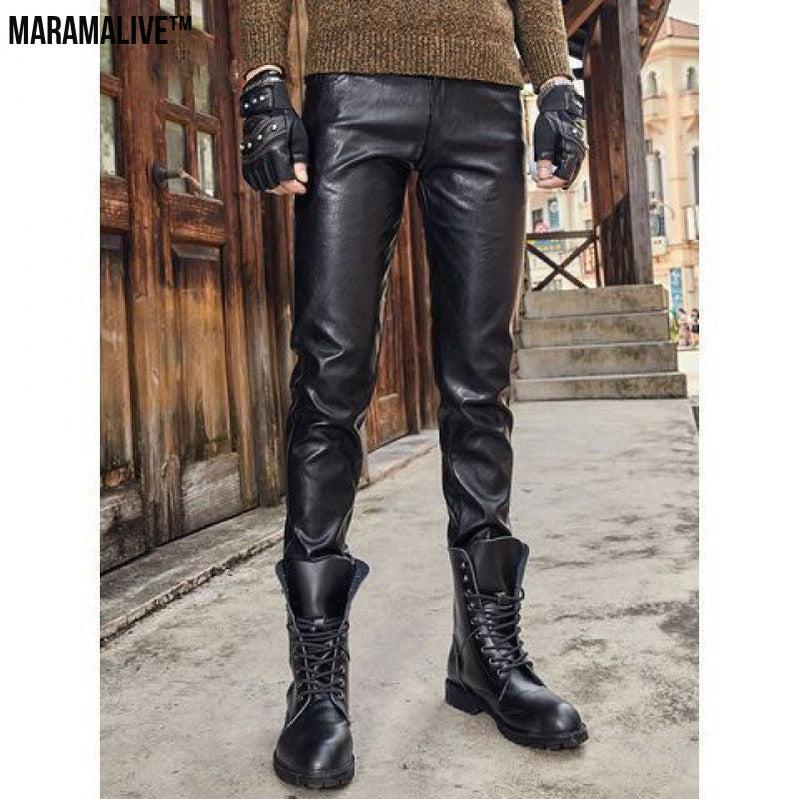 New Arrival Vegan-Friendly Leather Retro Slim Fit Biker Pants