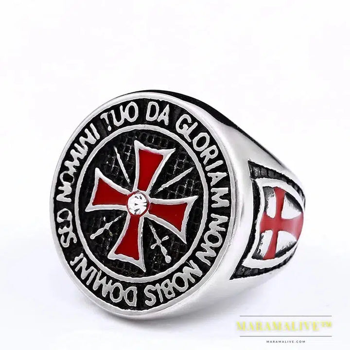 New Arrival cross Knights Templars ring men stainless steel unique exquisite vintage ring jewelry