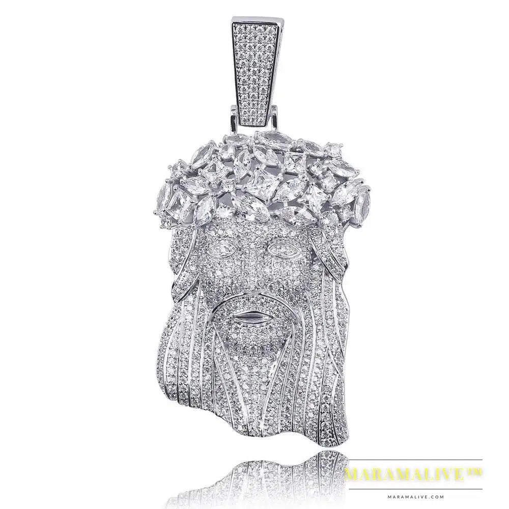 New Big Size Jesus Pendant Necklace with Tennis Chain