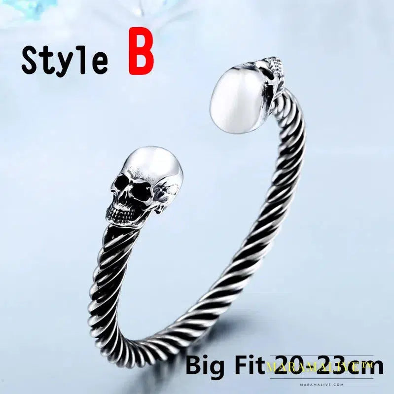 New Cool Punk Skull Bracelet For Man 316 Stainless Steel love Bangle Man's High Quality Jewelry BRG-012