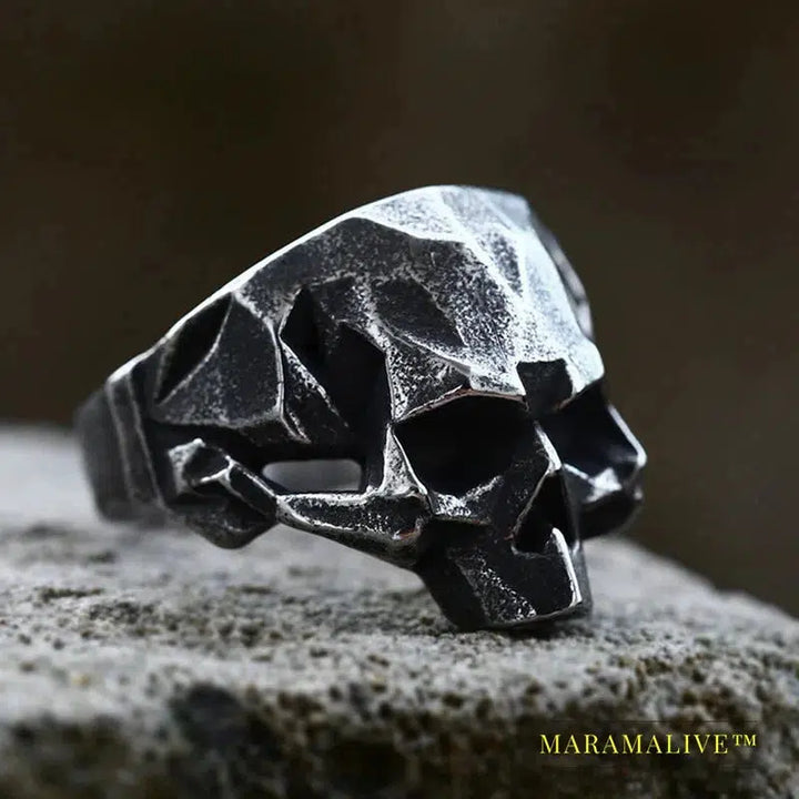 New Creative Design 316L Stainless Steel Skull Ring For Men Biker Hip Hop Men's Ring