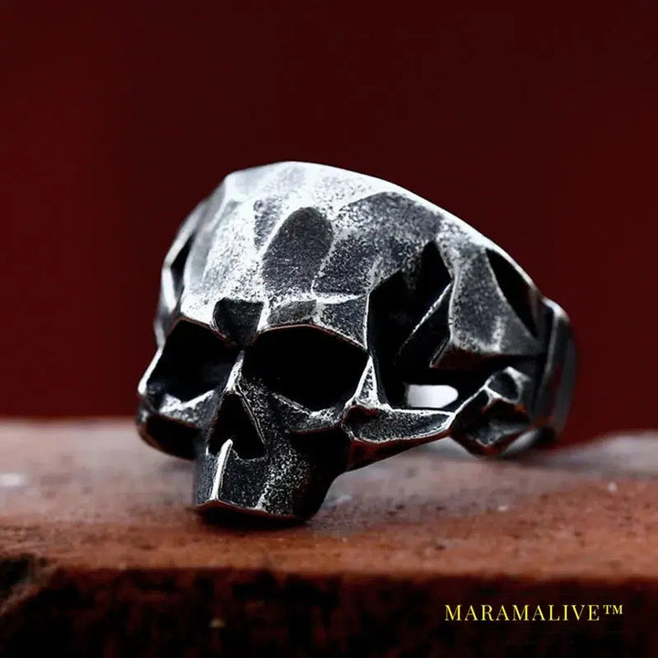 New Creative Design 316L Stainless Steel Skull Ring For Men Biker Hip Hop Men's Ring