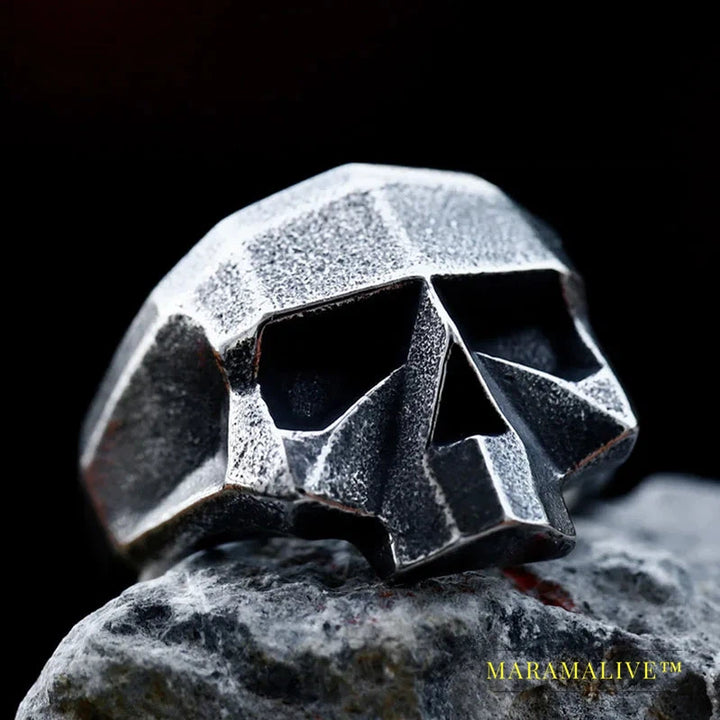 New Creative Design 316L Stainless Steel Skull Ring For Men Biker Hip Hop Men's Ring