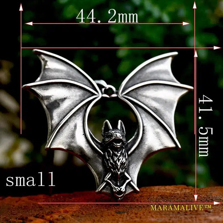 New Design Stainless Steel Bat Pendant Detailed Necklace Punk Biker Animal Jewelry High Quality Gift Accessories