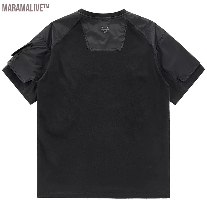 New Designer T Shirt Patchwork Cargo T-shirts Men Techwear Streetwear Tee Shirts Fashion Harajuku Hip Hop Tshirt Ninja Top