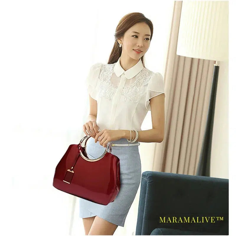 New Fashion Famous Brands Women Bag High Quality Women Handbags Patent Leather Ladies Cross Body Messenger Shoulder Bags