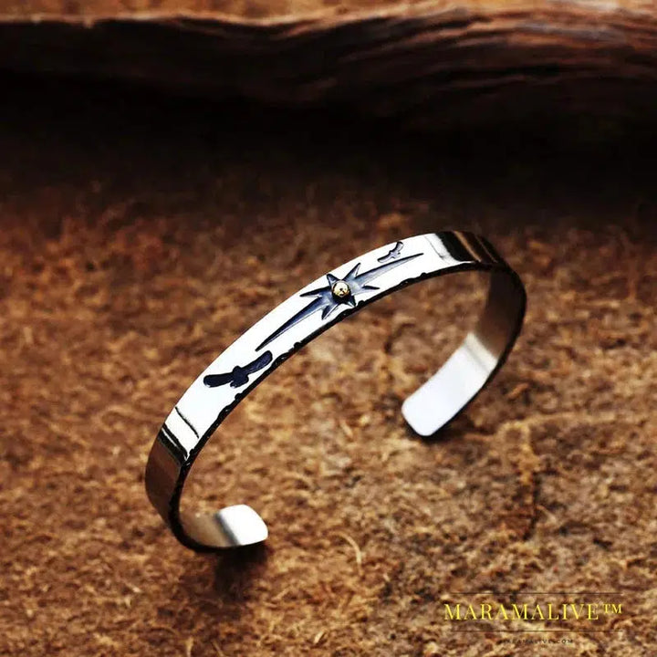 New Fashion Stainless Steel Viking Sun Eagle Bangle For Men Luck Jewelry