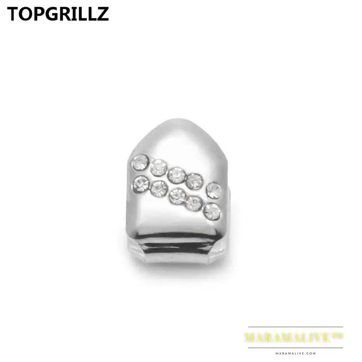 New Gold Color Plated Hip Hop Single Teeth Grillz Cap Top Tooth GRILLZ for Halloween Christmas Party Jewelry,Gift