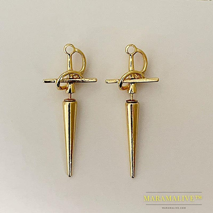 New Gothic Sword Women's Stud Earrings Female Retro