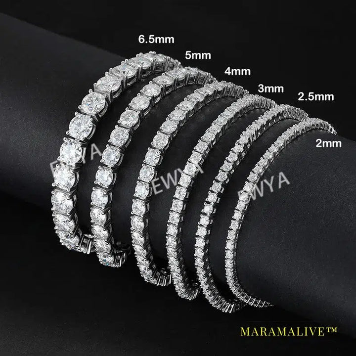 New In GRA Certified 3/4/5/6.5MM White Full Moissanite Tennis Bracelet for Women Men 925 Silver Diamond Link Bracelets