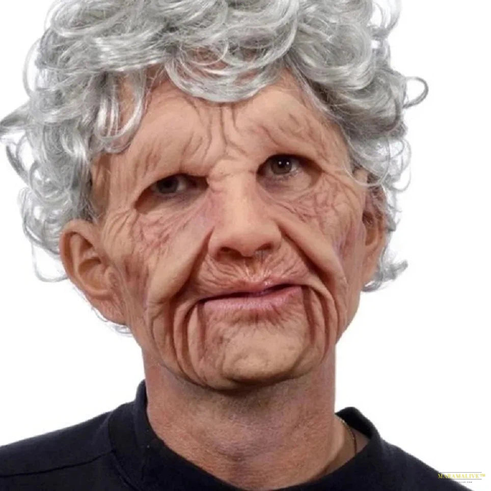 New Old Man Grandpa Grandma Mask Old Man Head Mask Party Offering Scary Cosplay Props Mask Terror Cosplay Funny Prop Latex Masks