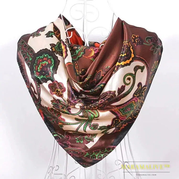 New Style Snakeskin Pattern Square Scarves Wraps Printed Hot Sale Women Pink Blue Silk Scarf Shawl Unisex Muslim Silk Muffler