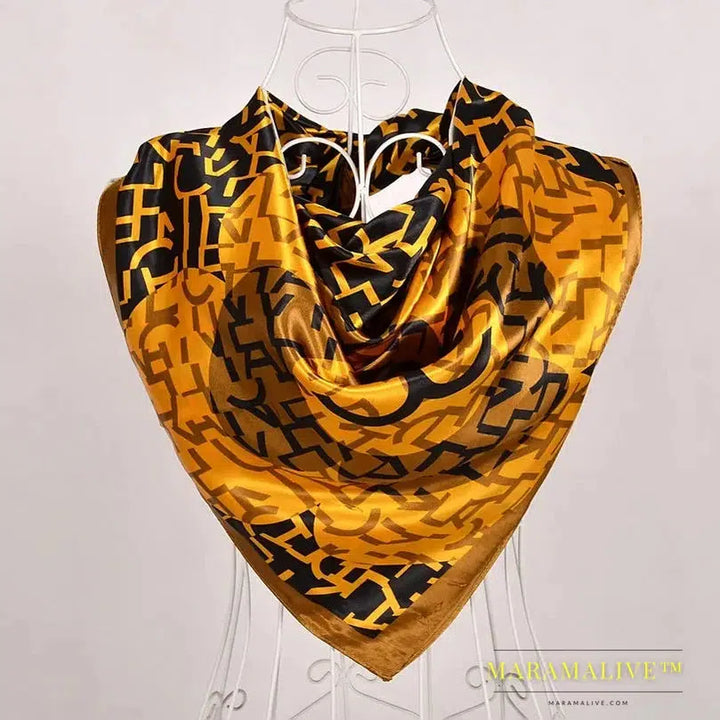 New Style Snakeskin Pattern Square Scarves Wraps Printed Hot Sale Women Pink Blue Silk Scarf Shawl Unisex Muslim Silk Muffler