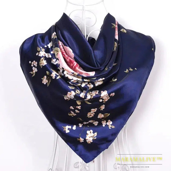 New Style Snakeskin Pattern Square Scarves Wraps Printed Hot Sale Women Pink Blue Silk Scarf Shawl Unisex Muslim Silk Muffler