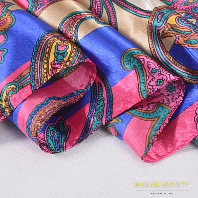 New Style Snakeskin Pattern Square Scarves Wraps Printed Hot Sale Women Pink Blue Silk Scarf Shawl Unisex Muslim Silk Muffler