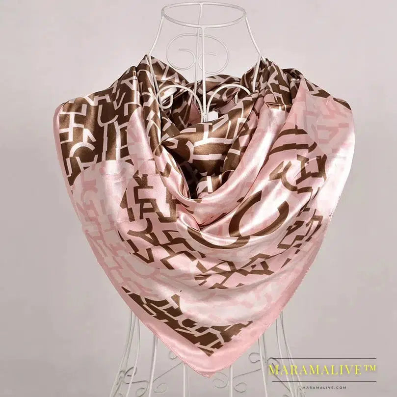 New Style Snakeskin Pattern Square Scarves Wraps Printed Hot Sale Women Pink Blue Silk Scarf Shawl Unisex Muslim Silk Muffler