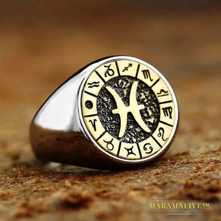 New Style Stainless Steel Ring with AQUARIUS