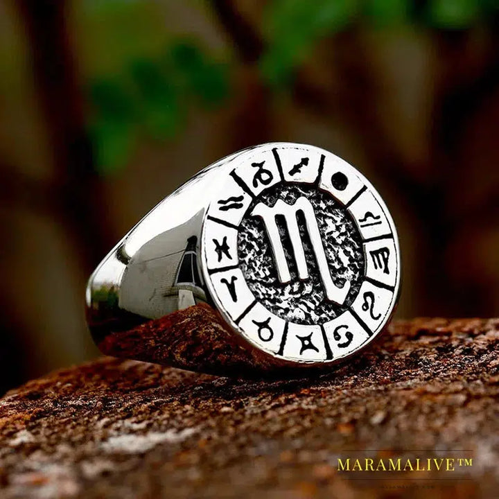 New Style Stainless Steel Ring with AQUARIUS