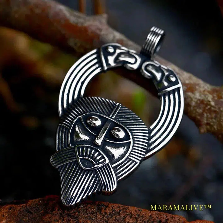 New Style Stainless Steel Viking Celtic Odin Vegvisir Pendant Viking Double Raven Pattern Jewelry For Men Gift