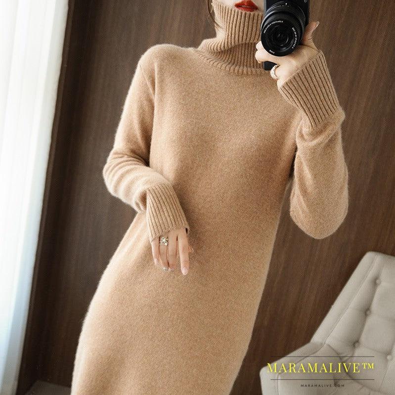 New Style Woolen Skirt Long Bottoming Shirt Women