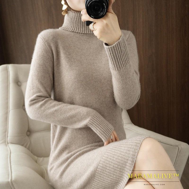 New Style Woolen Skirt Long Bottoming Shirt Women