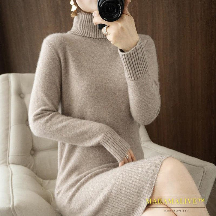 New Style Woolen Skirt Long Bottoming Shirt Women