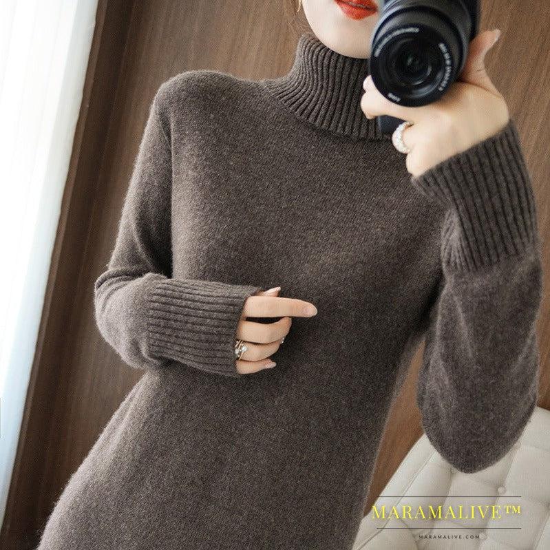 New Style Woolen Skirt Long Bottoming Shirt Women