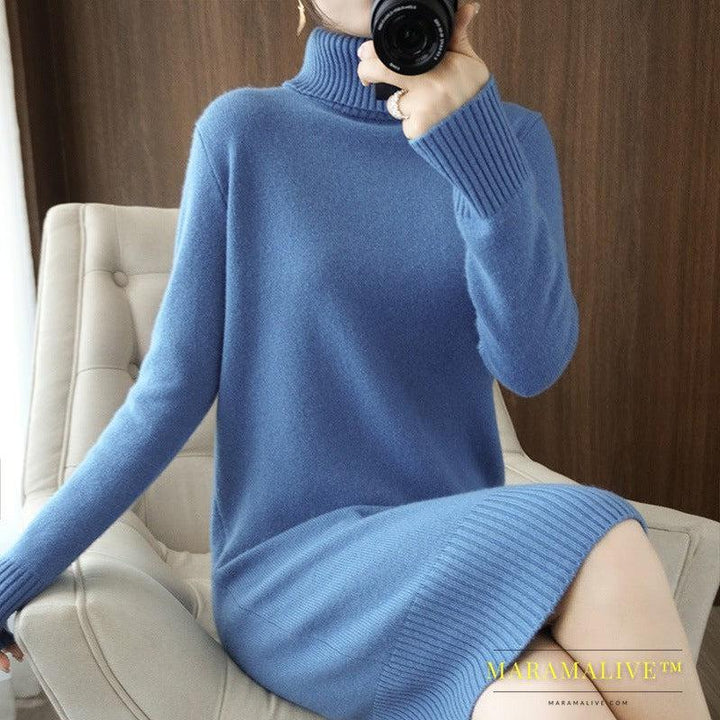 New Style Woolen Skirt Long Bottoming Shirt Women