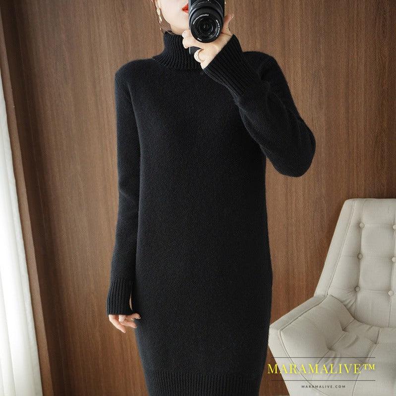 New Style Woolen Skirt Long Bottoming Shirt Women