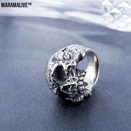 New Vintage Gothic Skull Men's Titanium Steel Ring