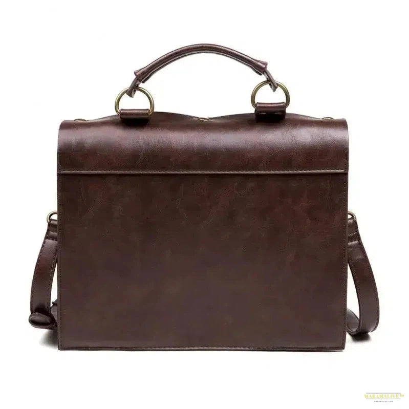 New Women Bag Steampunk Industrial Retro Single Shoulder Diagonal Bag Brown Clock Decoration Pu Faux Leather Backpack