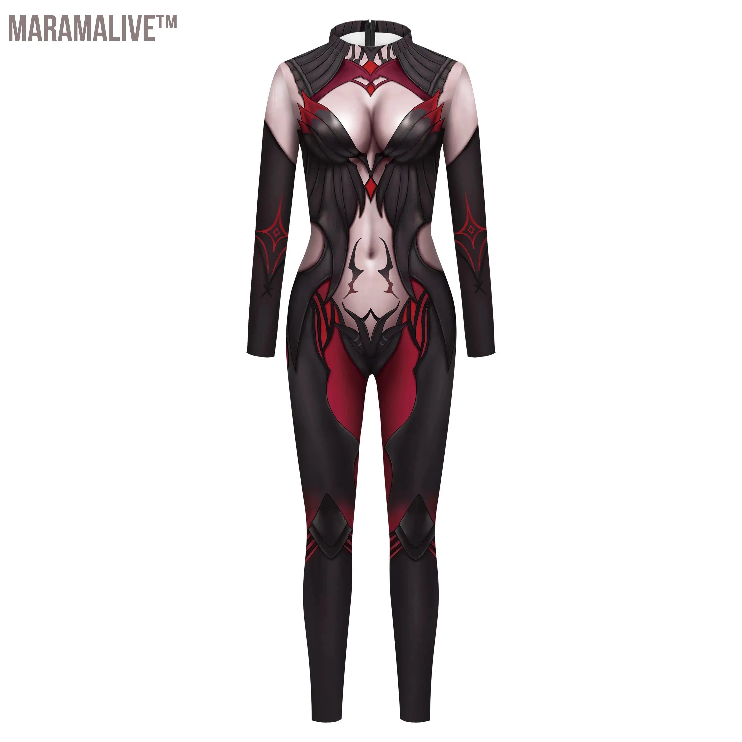 New Women's Sexy Catsuit 3D Cosplay Bodycon Costume Jumpsuit Female Halloween Party Long Sleeve Bodysuit