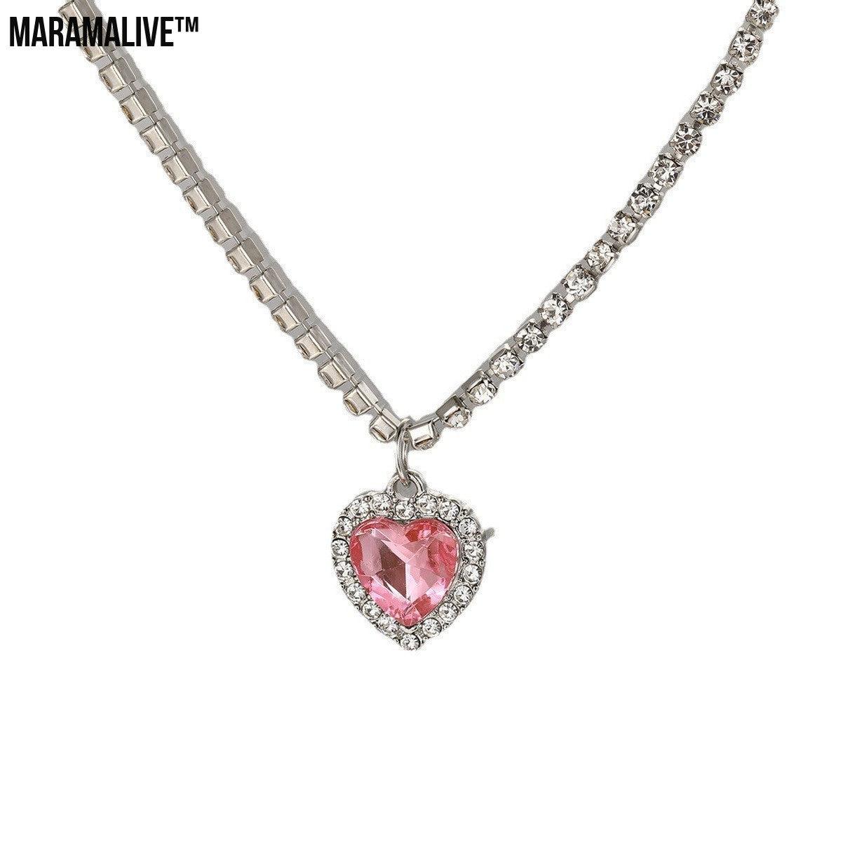 Niche Creative Personality Affordable Luxury Advanced Love Micro Zircon-laid Necklace