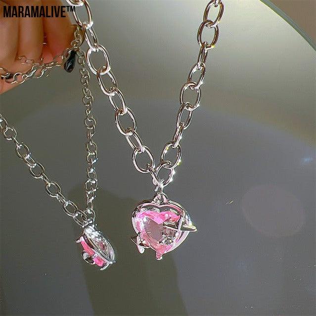 Niche Creative Personality Affordable Luxury Advanced Love Micro Zircon-laid Necklace