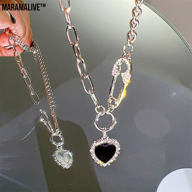 Niche Creative Personality Affordable Luxury Advanced Love Micro Zircon-laid Necklace