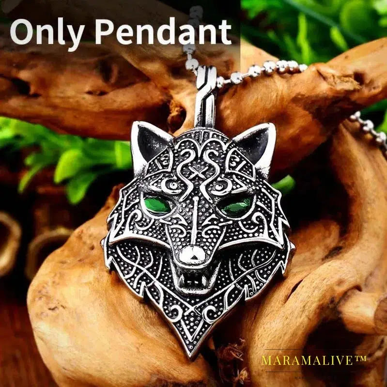 Nordic Viking Amulet scandinavian wolf head Necklace Animal Original pendant necklace Jewelry