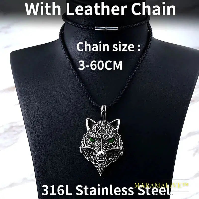 Nordic Viking Amulet scandinavian wolf head Necklace Animal Original pendant necklace Jewelry