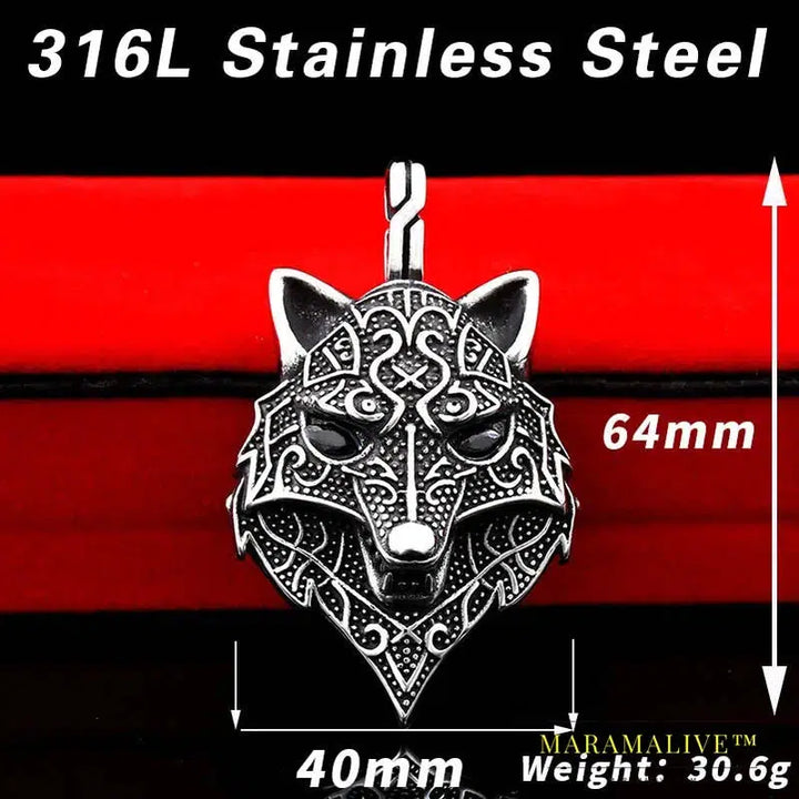 Nordic Viking Amulet scandinavian wolf head Necklace Animal Original pendant necklace Jewelry