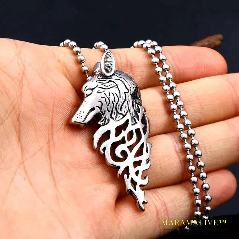 Norse Vikings Amulet Raven Wolf Head Thor's Hammer Mjolnir Original Animal Viking pendant Jewelry