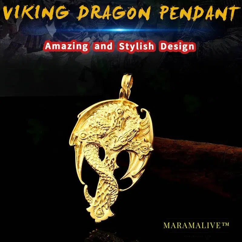 Norse Vikings Pendant Amulet dragon in cross necklace guardian Original Animal Jewelry