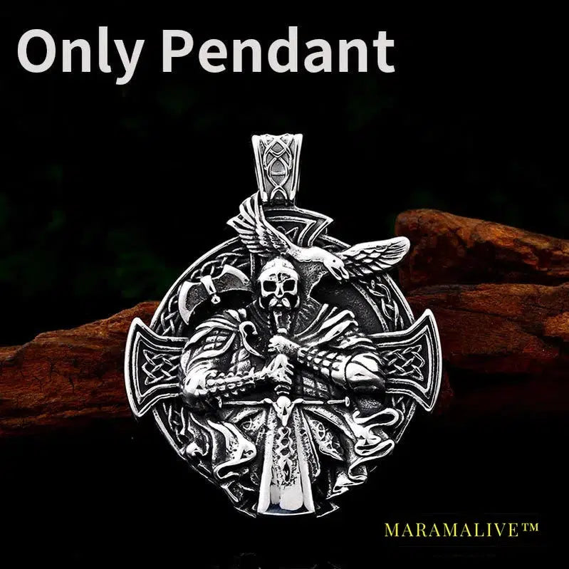 Norse Vikings Pendant Necklace Odin God head men Amulet Original Animal fashion Jewelry