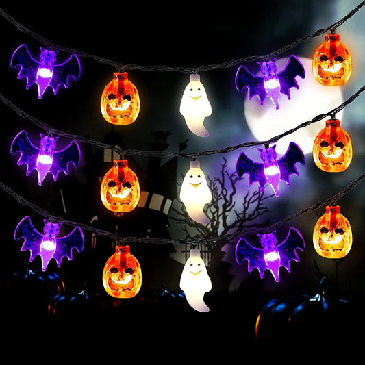 Waterproof Maramalive™ Halloween string lights with bats and pumpkins, featuring a remote control for easy operation.