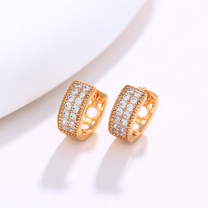 A woman's ear with a Maramalive™ Lovely pair of Women's Fashion Graceful Personality Zircon Earrings shaped earring.