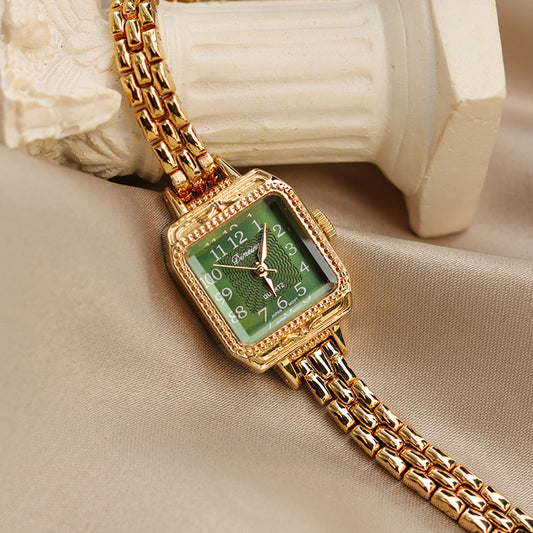Women's Square Copper Strips Mid-ancient Watch